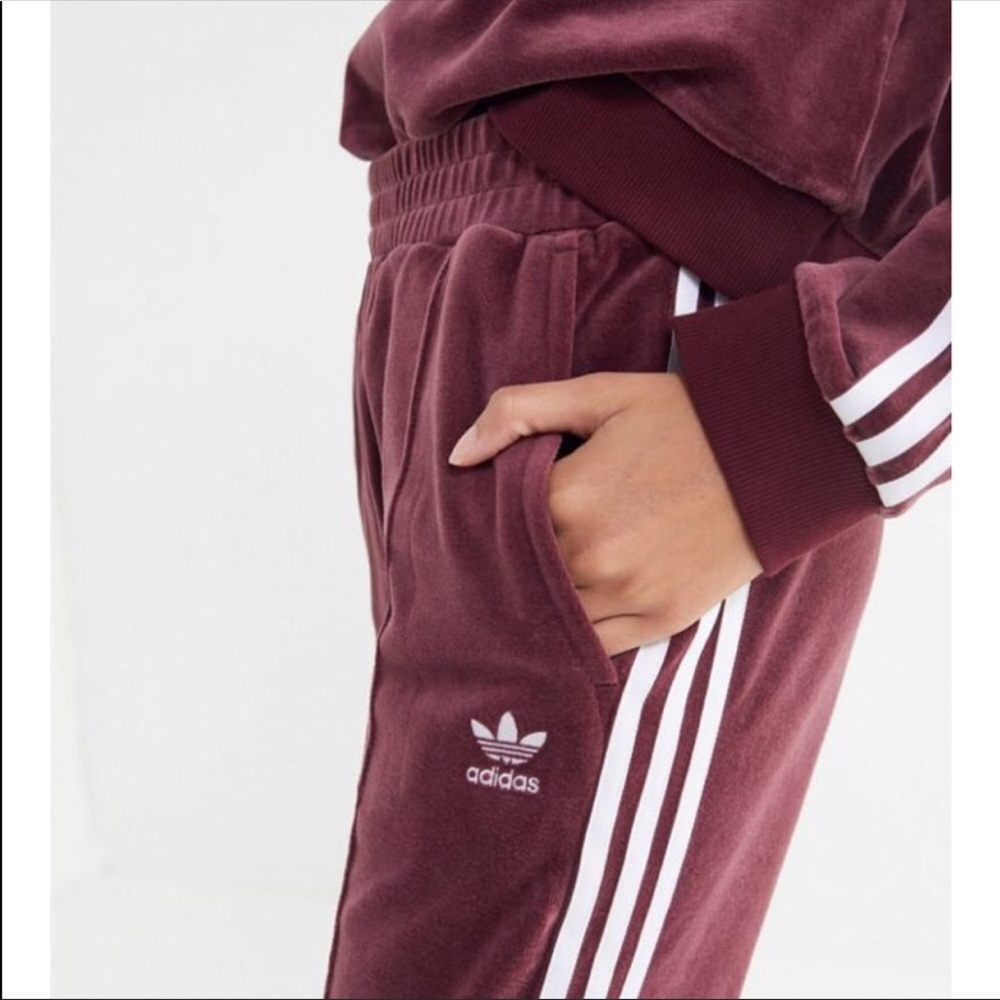 Adidas tracker pants burgundy urban outfitters